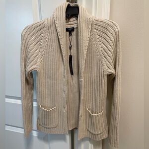 New with tags Talbots Petites Rib Knit Cotton Blend Cardigan Sweater